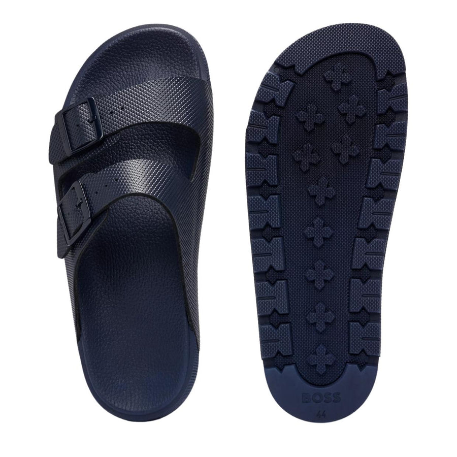 BOSS Navy Double Strap Surfley Sandals