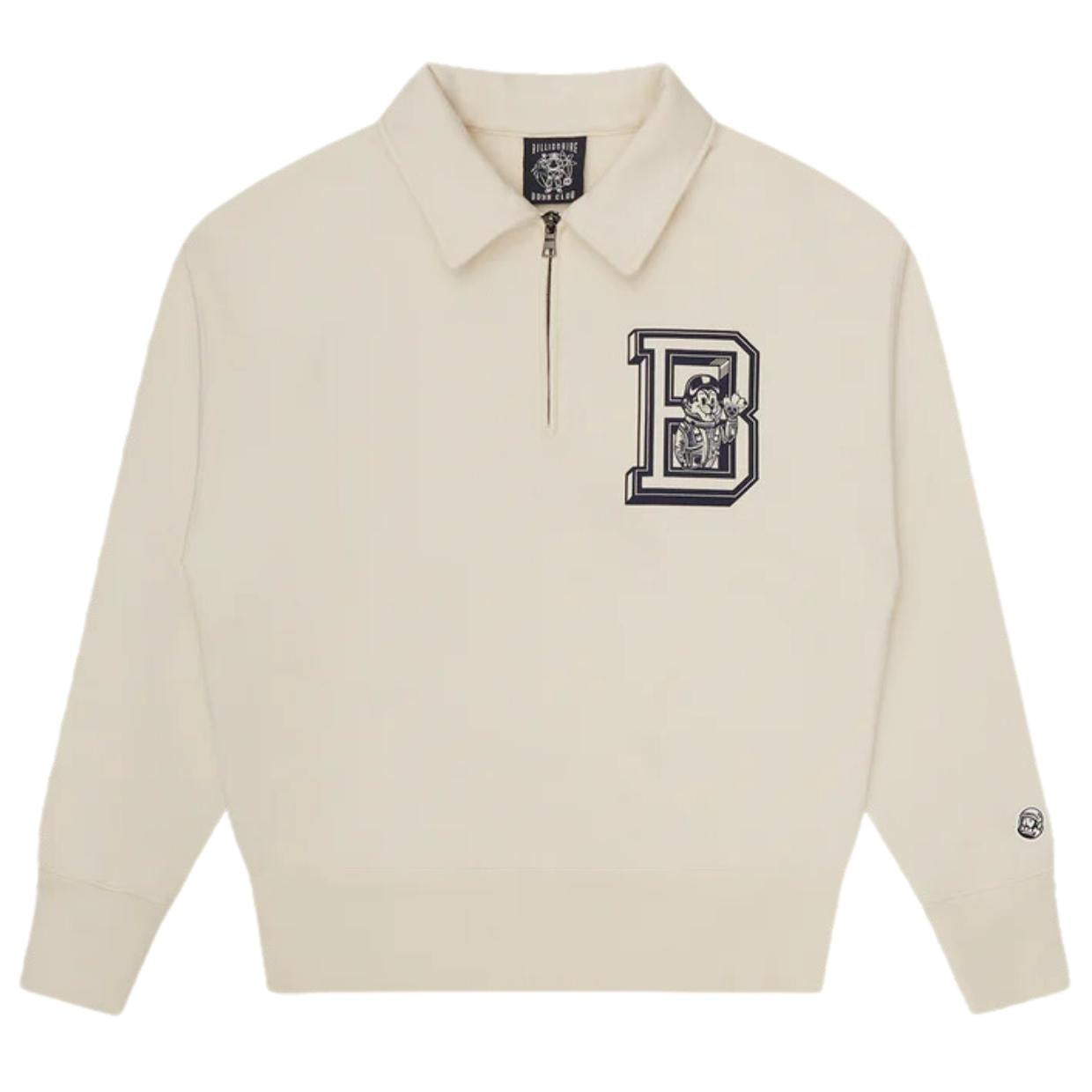 Billionaire Boys Club College Quarter Zip Off White Sweatshirt Retro Designer Wear