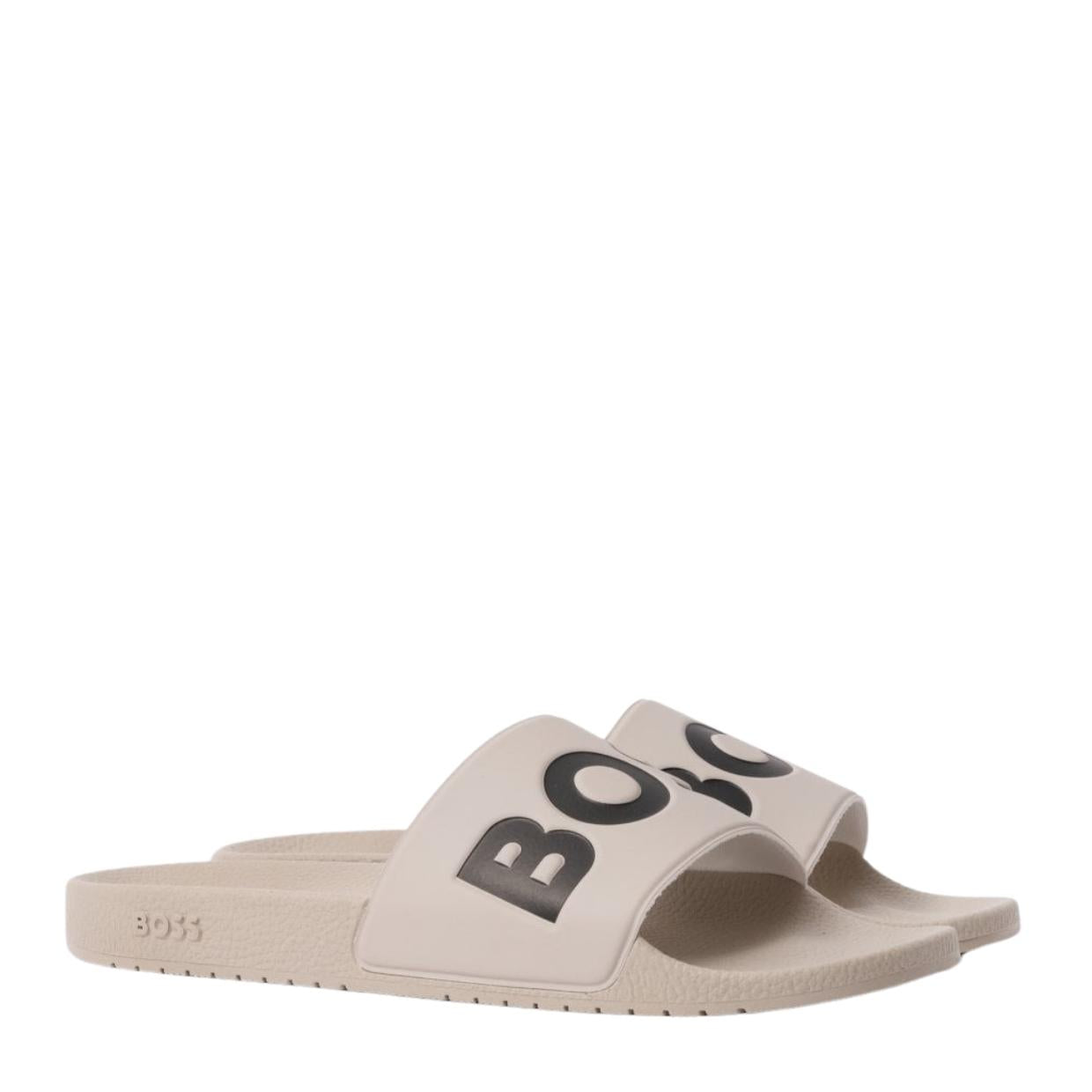 BOSS Large Logo Off-White Aryeh Slides