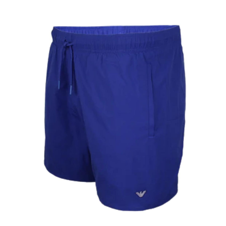 Emporio Armani Embroidered Eagle Blue Swim Shorts