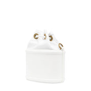 Versace Jeans Couture Buckle Logo White Bucket Bag