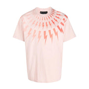 Neil Barrett Fair-Isle Thunderbolt Degrade Pink T-Shirt