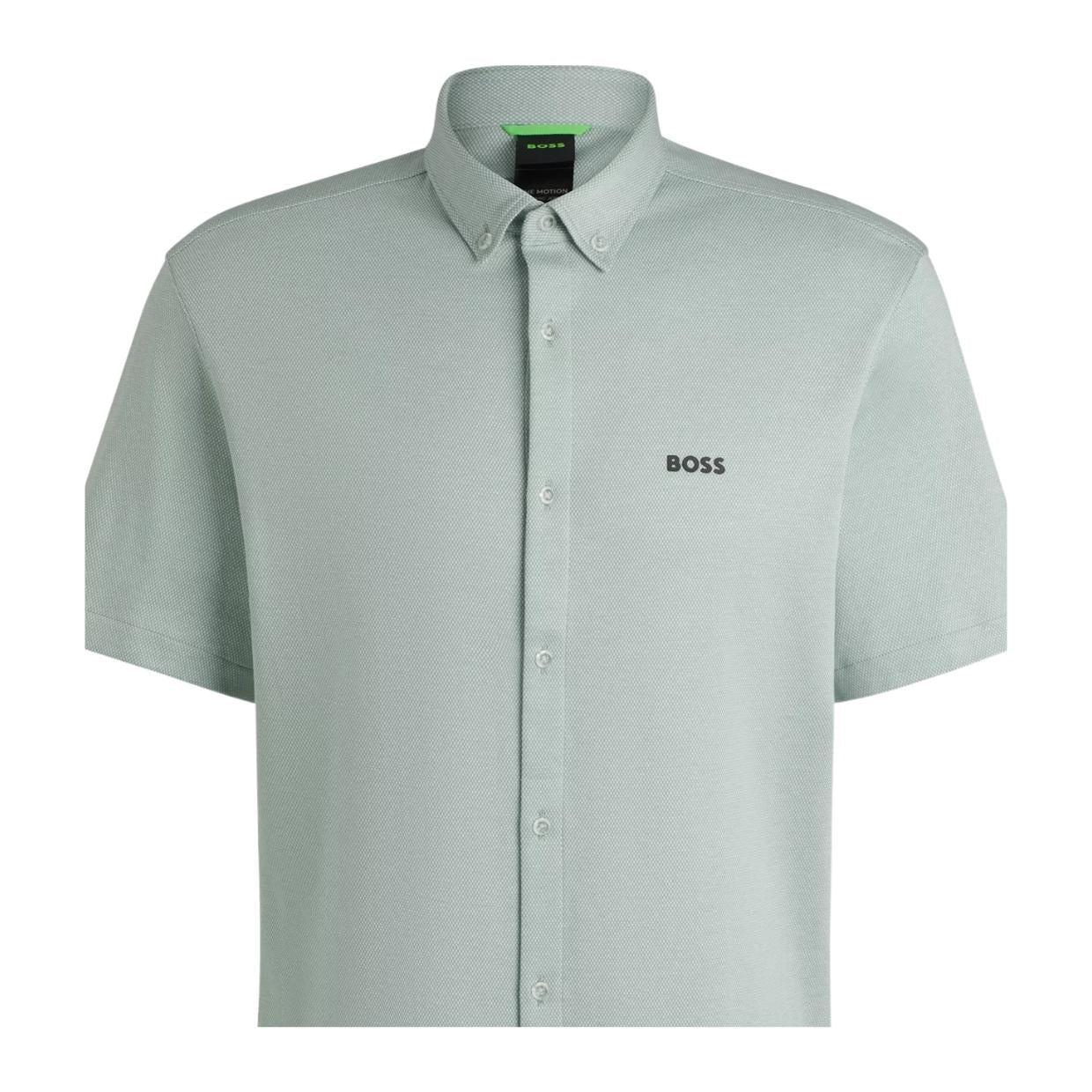 BOSS B Motion Regular Fit Short Sleeve Light Green Shirt
