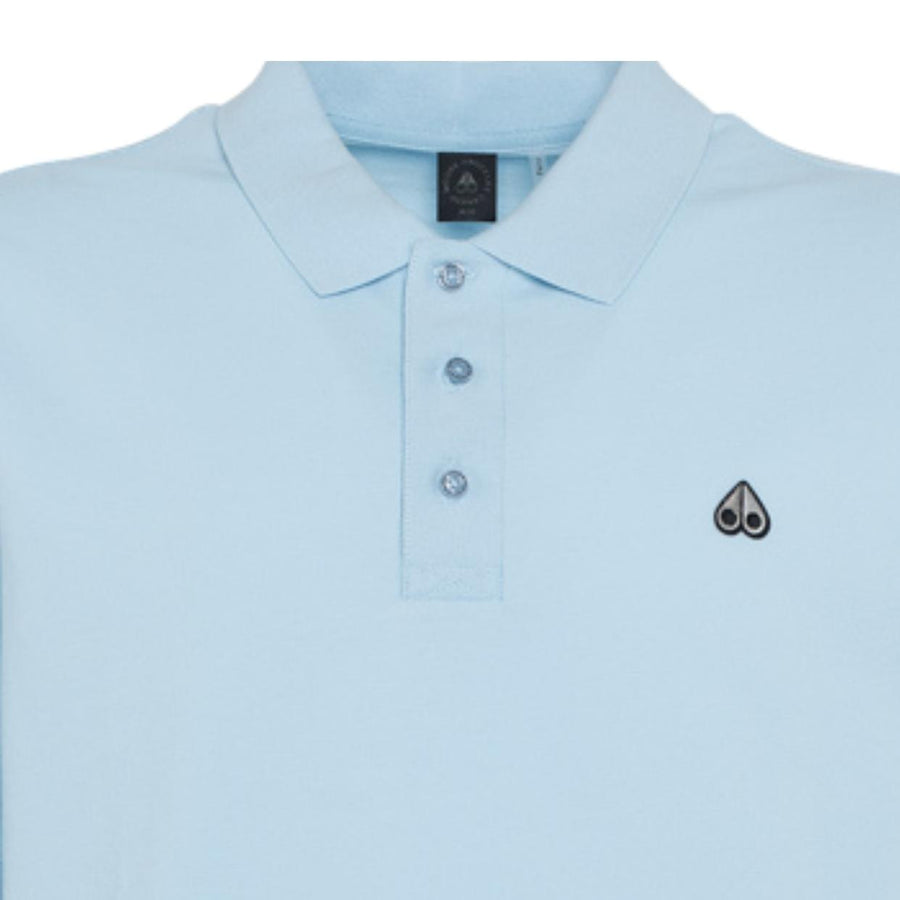 Moose Knuckles Sky Blue Pique Polo Shirt