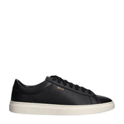 BOSS Logo Kieran Polished Leather Black Trainers