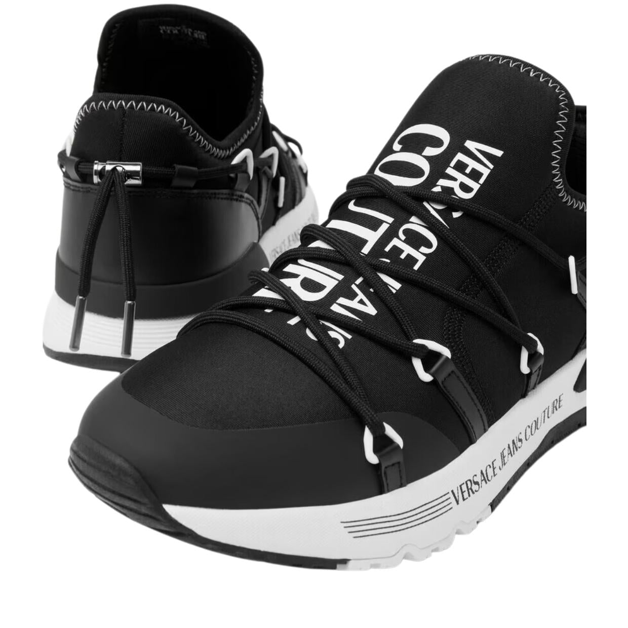 Versace Jeans Couture Dynamic Black Trainers Retro Designer Wear