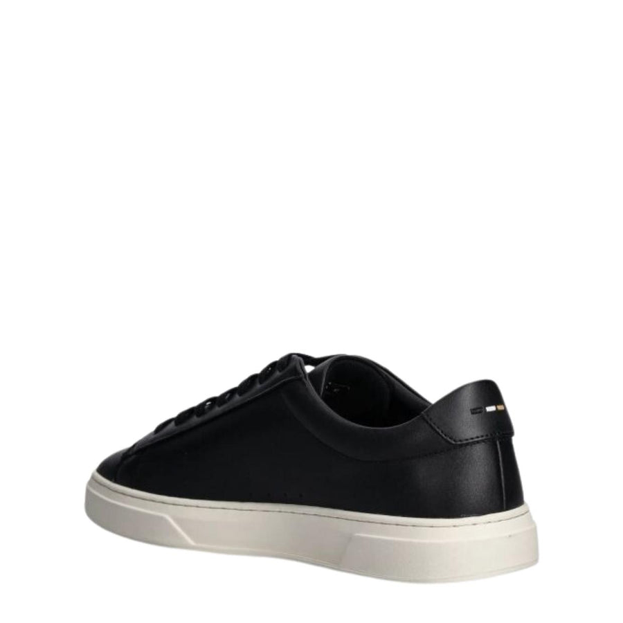 BOSS Logo Kieran Polished Leather Black Trainers