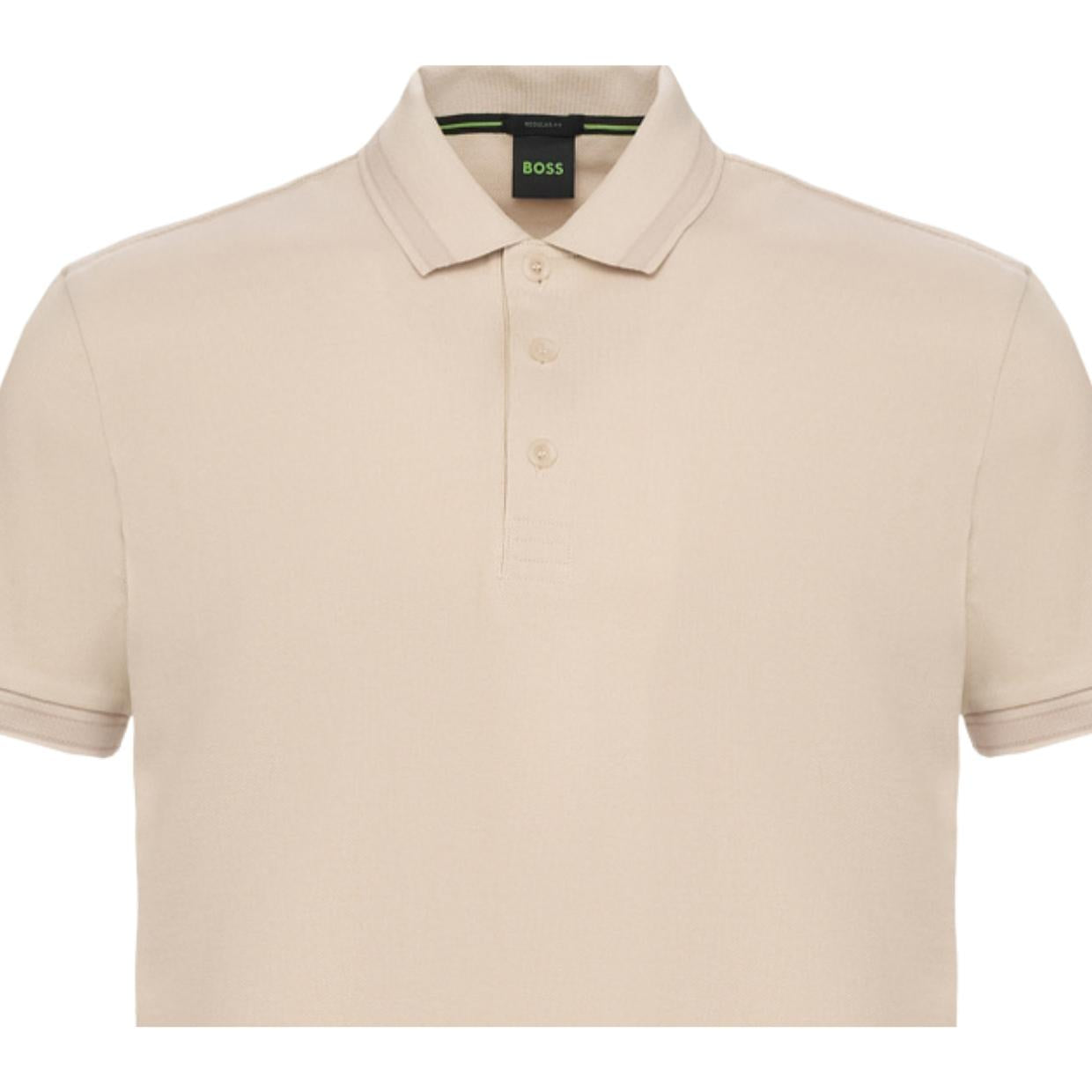 BOSS Embroidered Logo Paddy Beige Polo Shirt