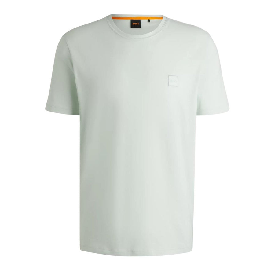 BOSS Tales Cotton Jersey Logo Patch Mint Green T-Shirt