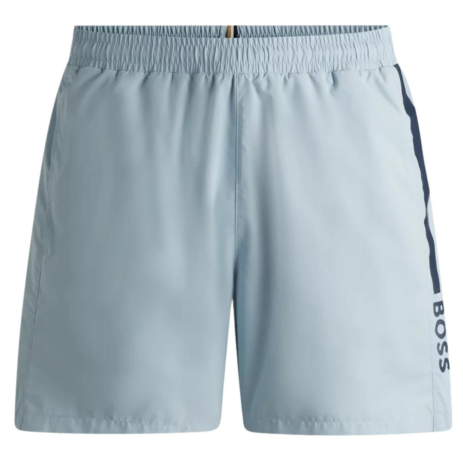 BOSS Printed Logo Light Blue Dolphin Swim Shorts