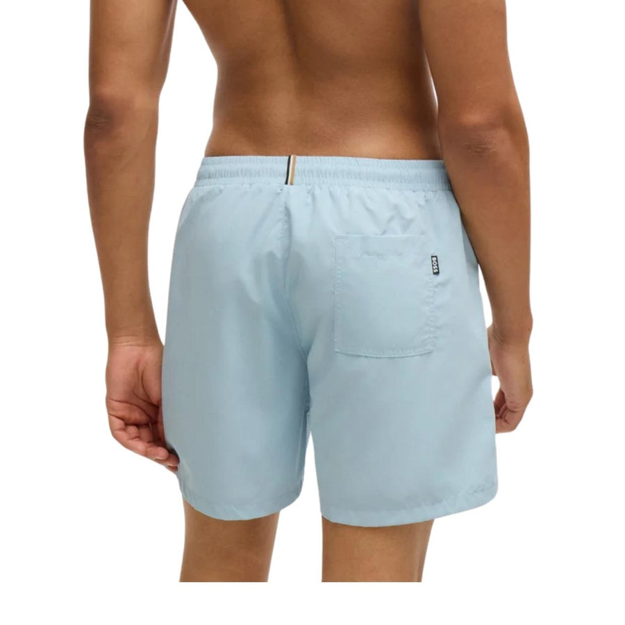 BOSS Printed Logo Light Blue Dolphin Swim Shorts