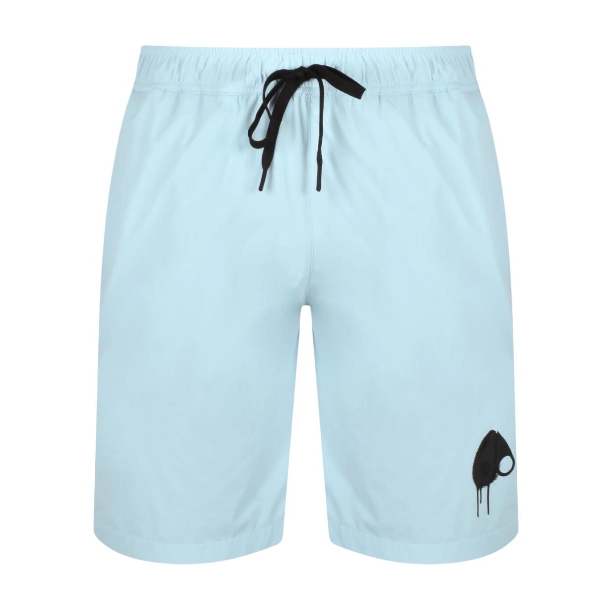 Moose Knuckles Sky Blue Drip Logo Augustine Swim Shorts