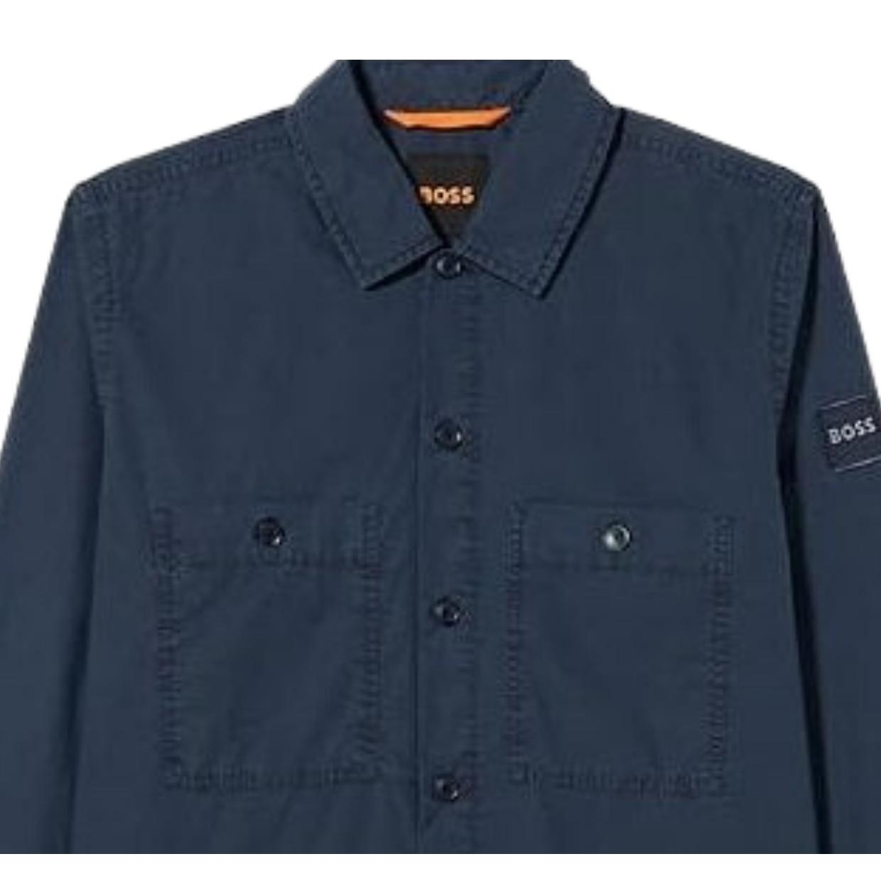 BOSS Logo Patch Locky 1 Navy Overshirt