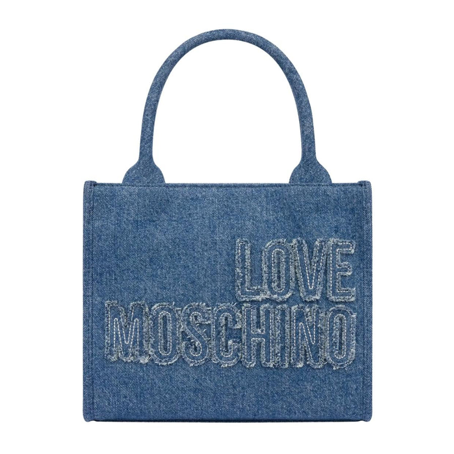 Love Moschino Logo Patch Denim Tote Bag