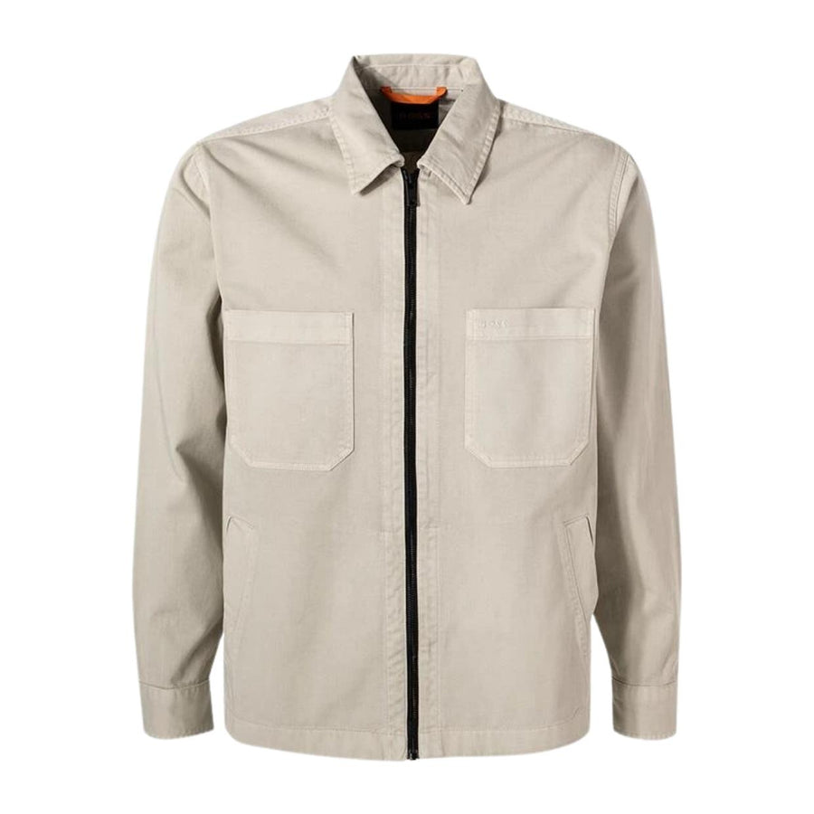 BOSS Luddy Embroidered Logo Beige Overshirt