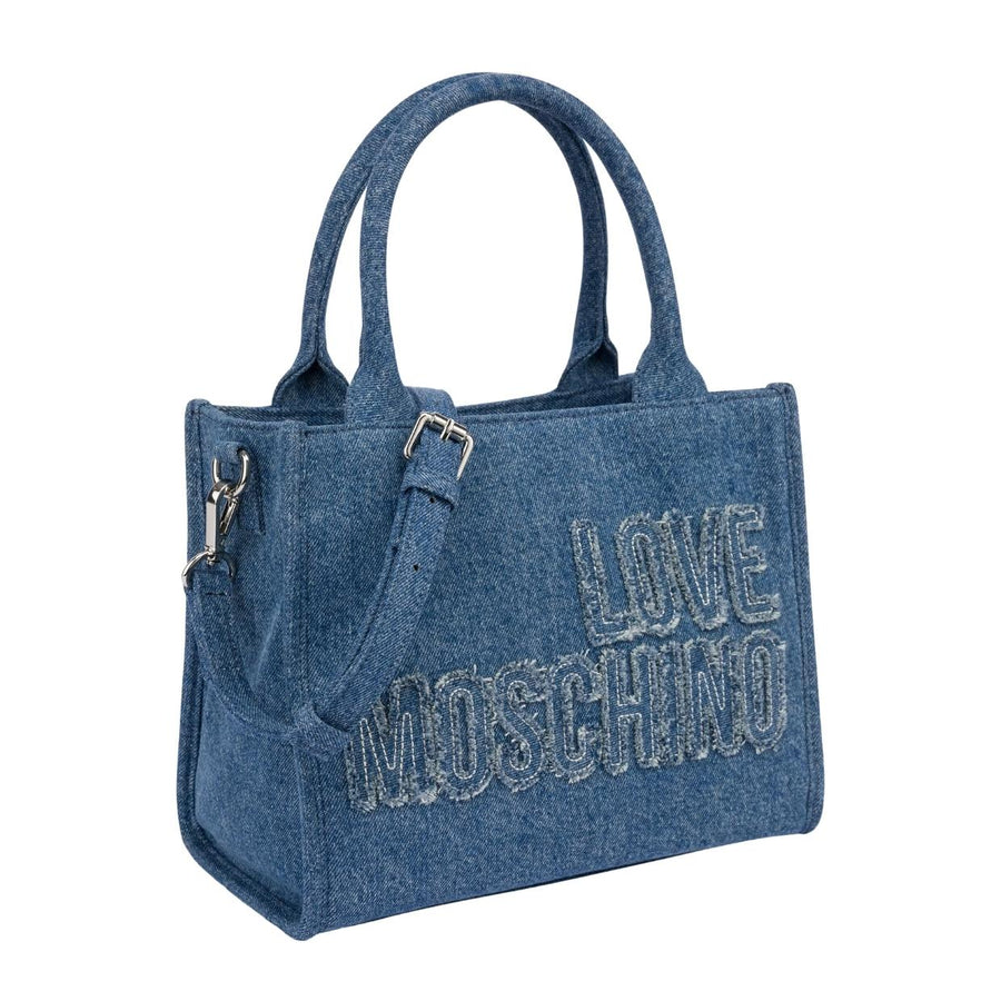 Love Moschino Logo Patch Denim Tote Bag