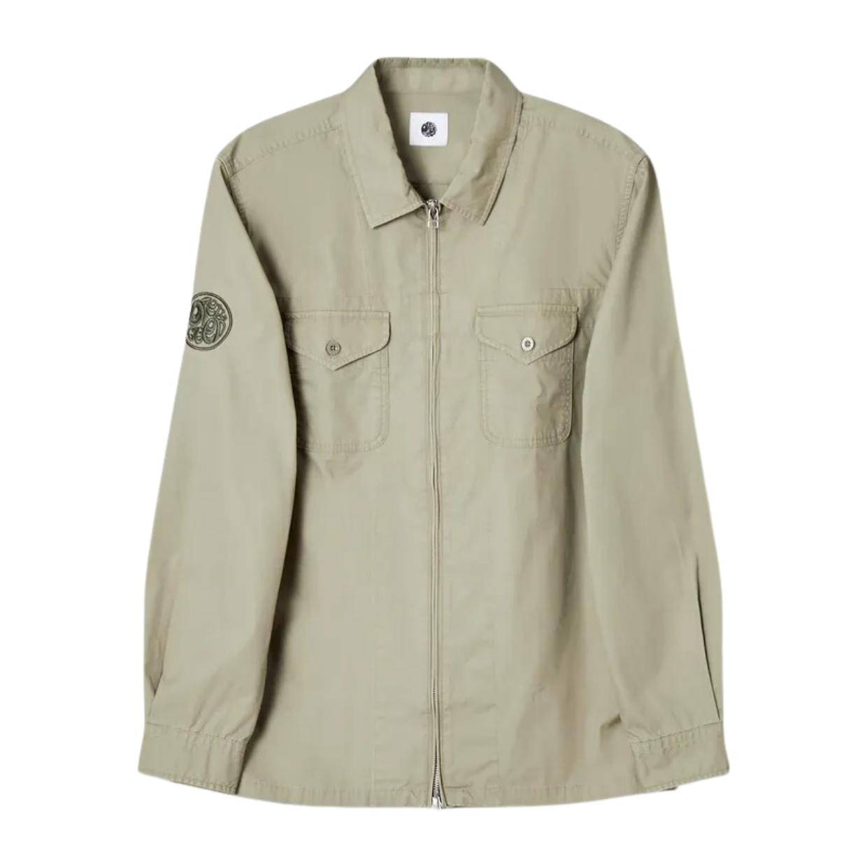 Pretty Green Armstrong Khaki Overshirt Retro Designer Wear