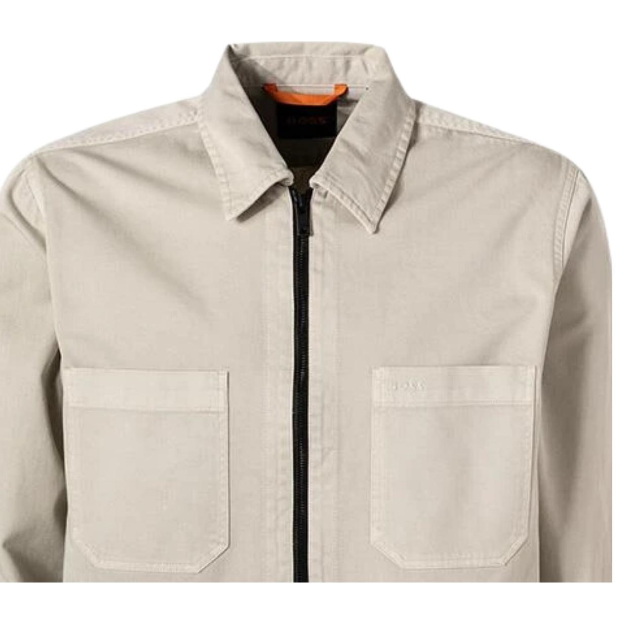 BOSS Luddy Embroidered Logo Beige Overshirt