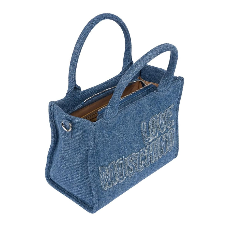 Love Moschino Logo Patch Denim Tote Bag