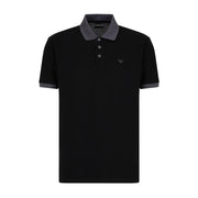Emporio Armani Micro Embroidered Logo Black Polo Shirt