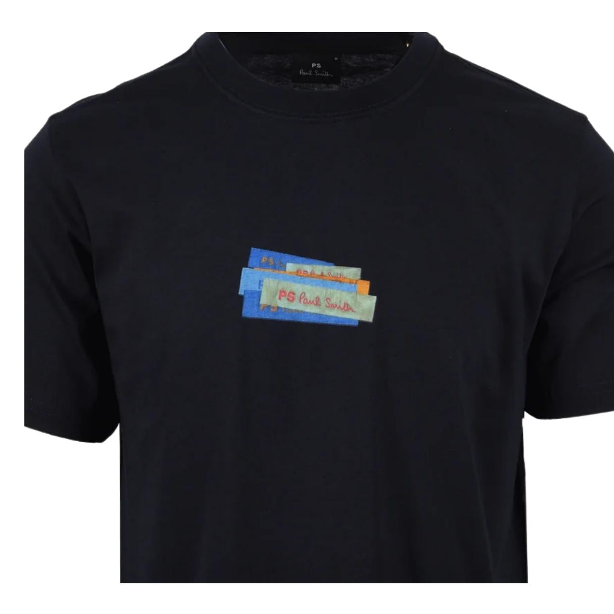 Paul Smith Graphic Print Logo Navy T-Shirt