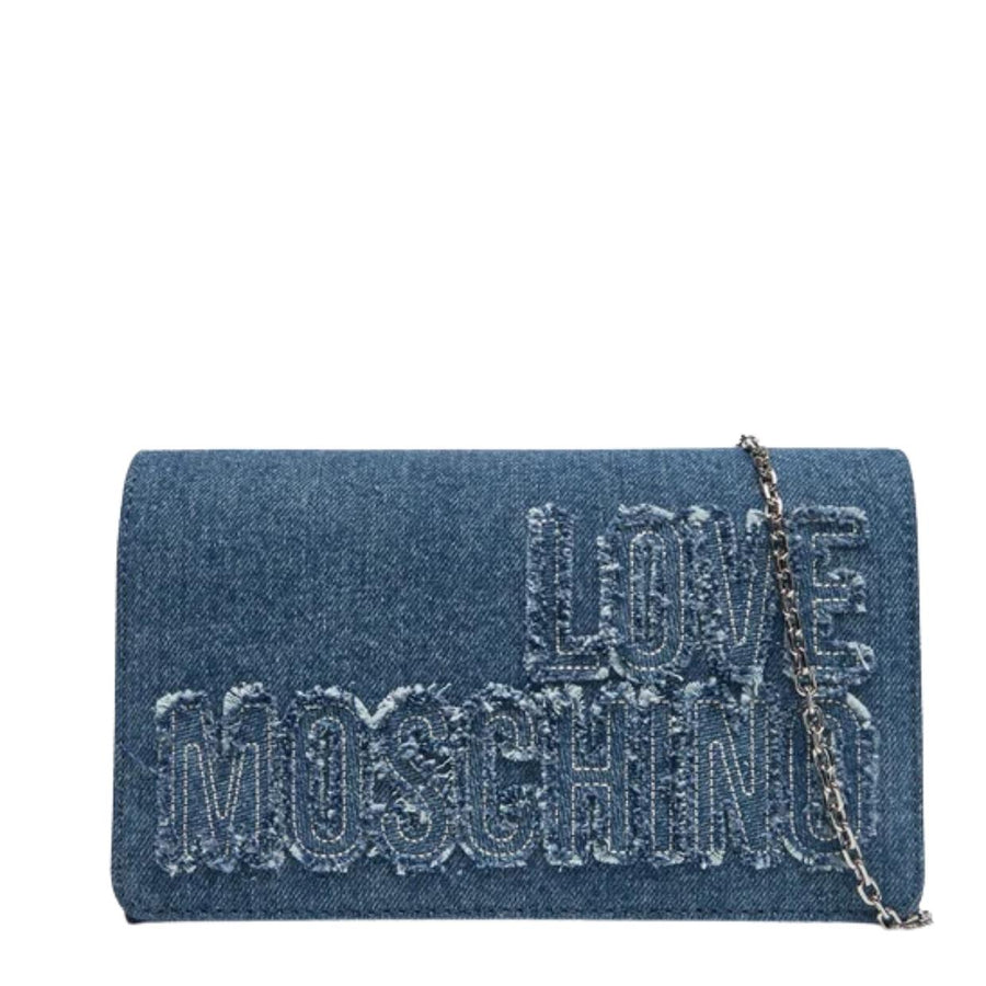 Love Moschino Logo Patch Denim Crossbody Bag