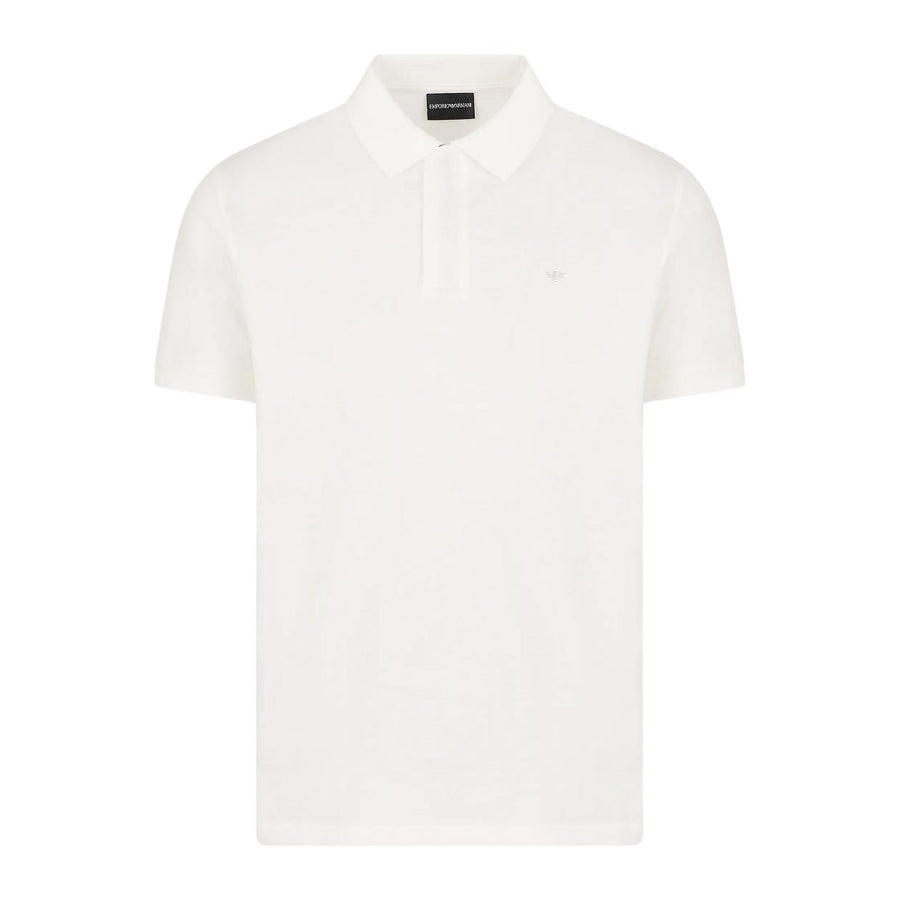 Emporio Armani Printed Logo White Polo Shirt