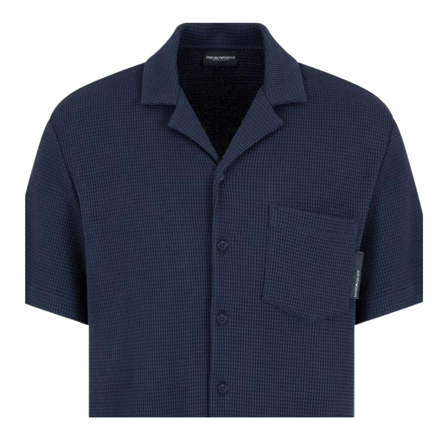 Emporio Armani Bodywear Waffle Jersey Navy Shirt