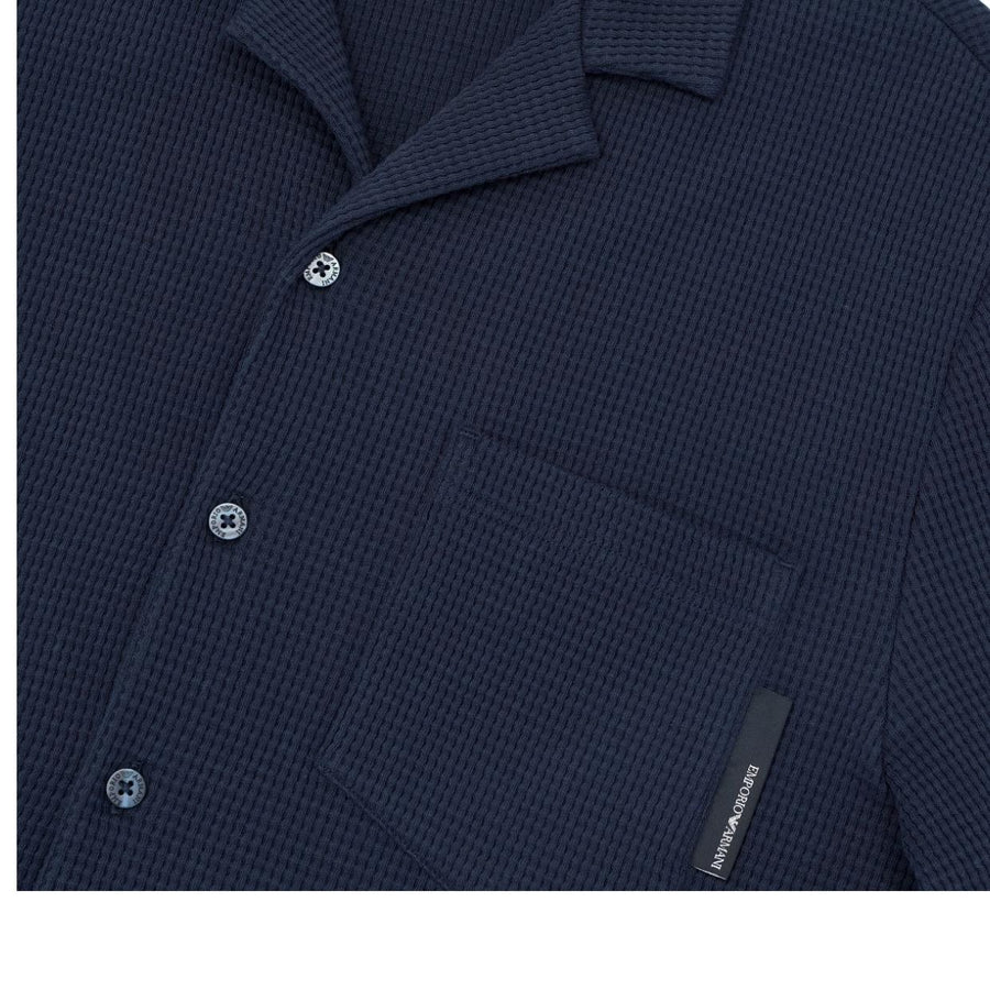 Emporio Armani Bodywear Waffle Jersey Navy Shirt