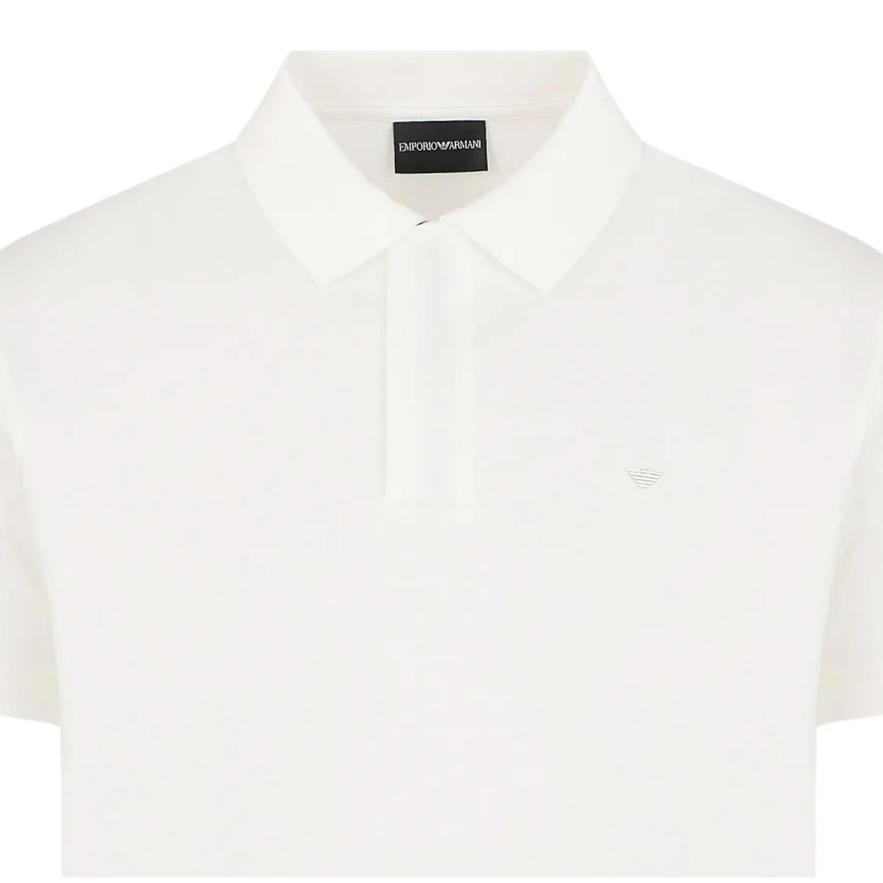 Emporio Armani Printed Logo White Polo Shirt