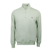 Paul Smith Zebra Logo Patch Sage Green Half-Zip Sweatshirt