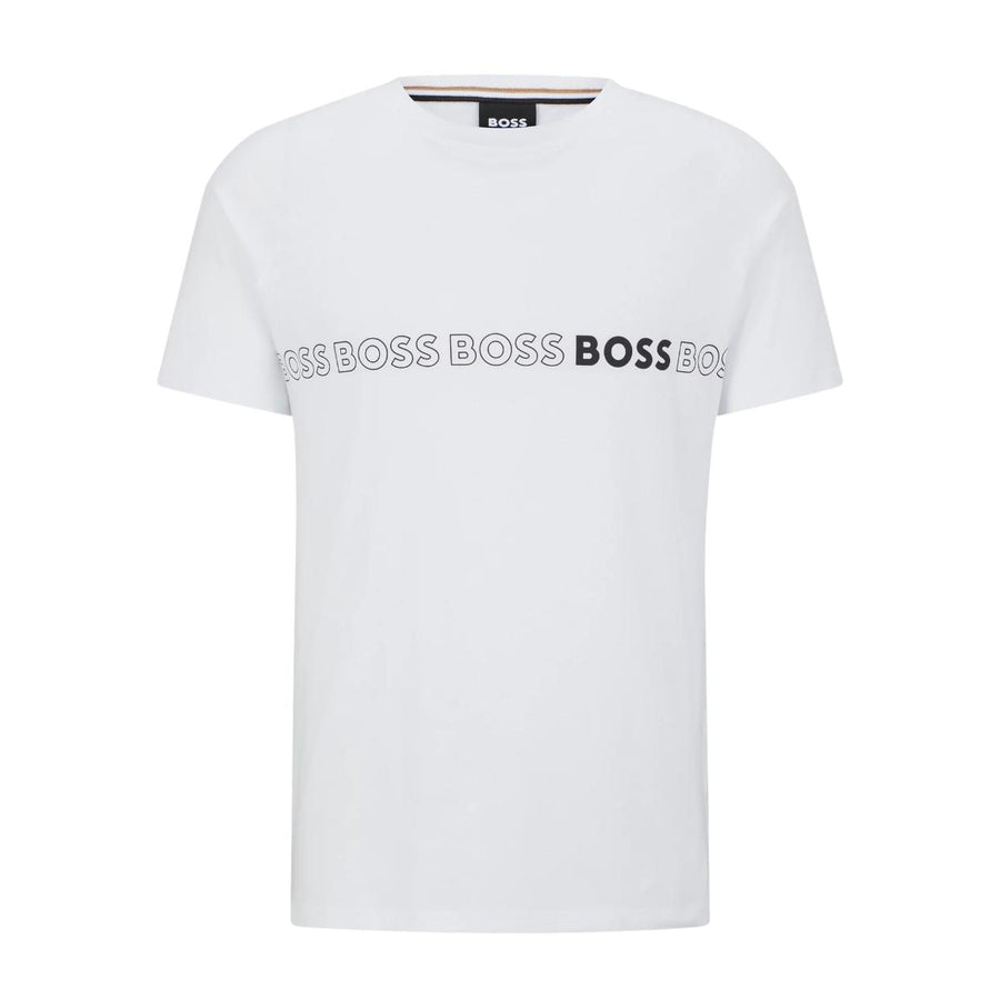 BOSS Repeat Printed Logo White T-Shirt