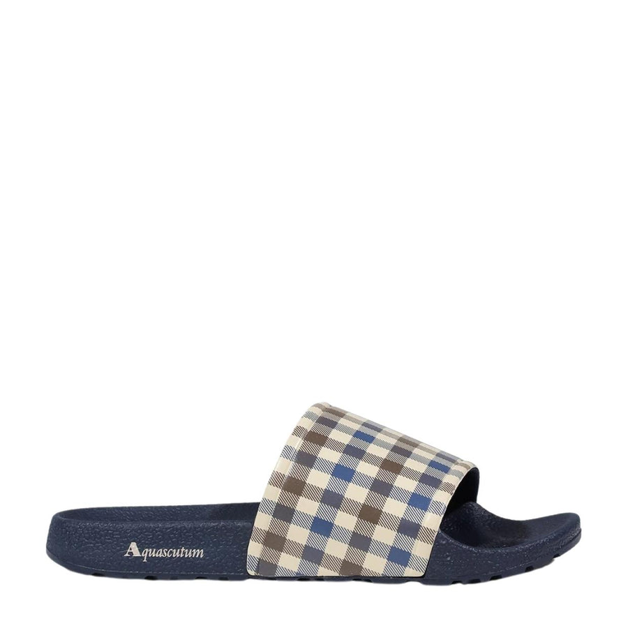 Aquascutum Active Iconic Check Navy Slippers