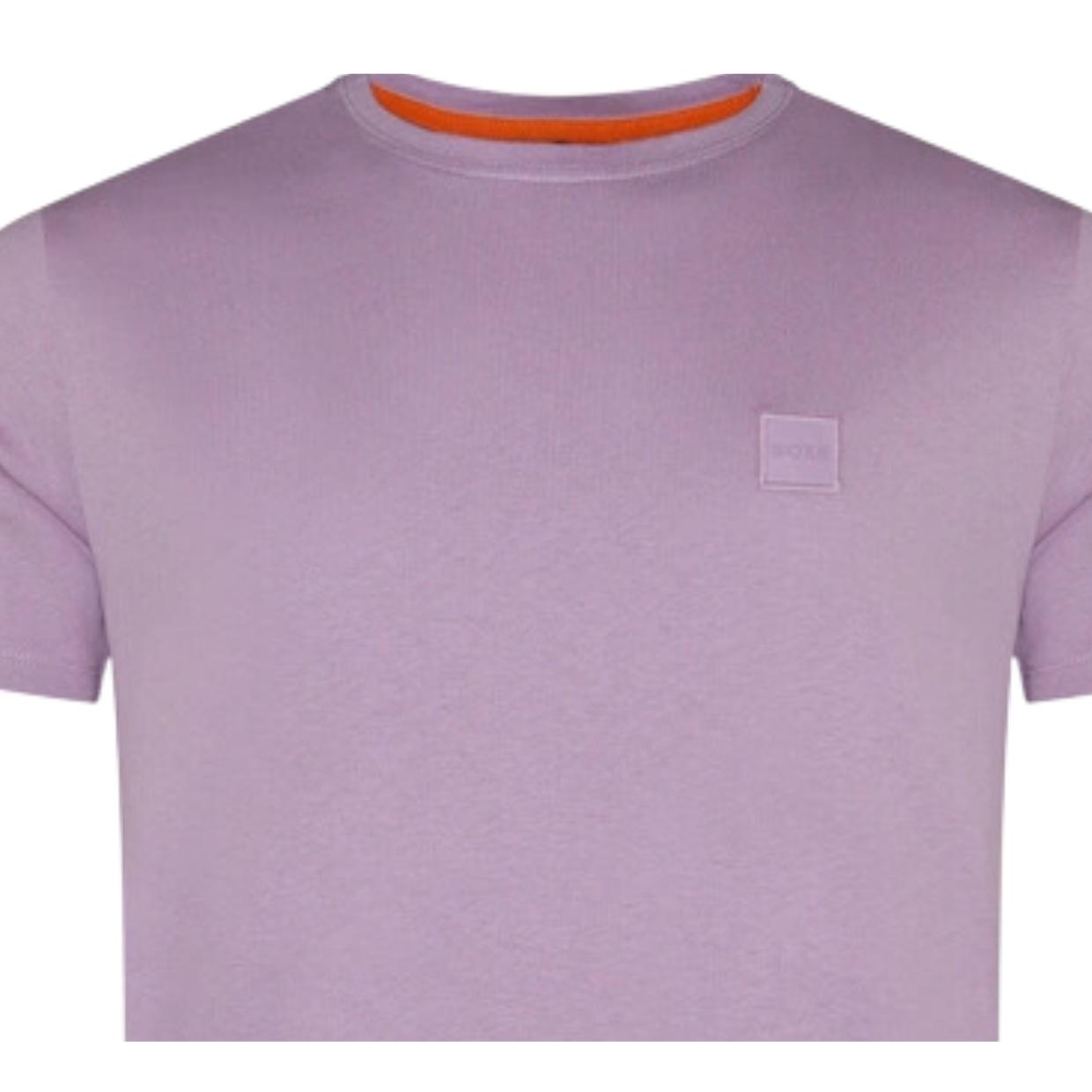 BOSS Tales Relaxed Fit Logo Patch Purple T-Shirt