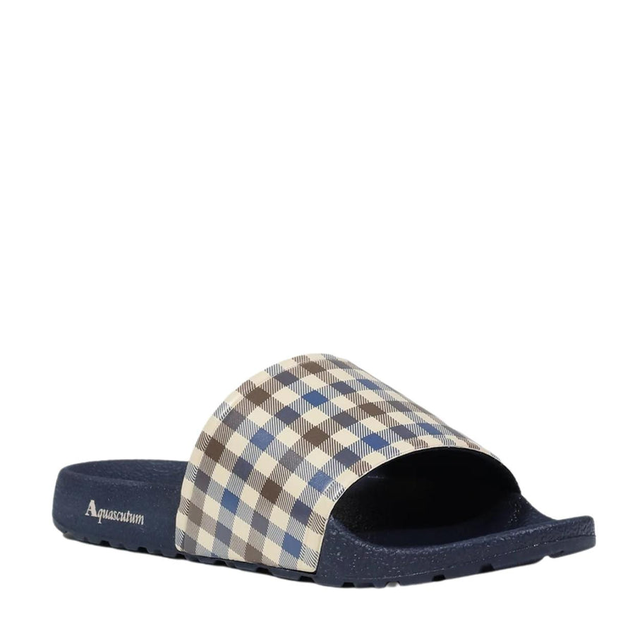 Aquascutum Active Iconic Check Navy Slippers