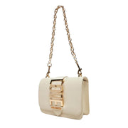Love Moschino Logo Plaque Ivory Shoulder Bag