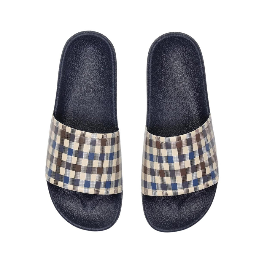 Aquascutum Active Iconic Check Navy Slippers
