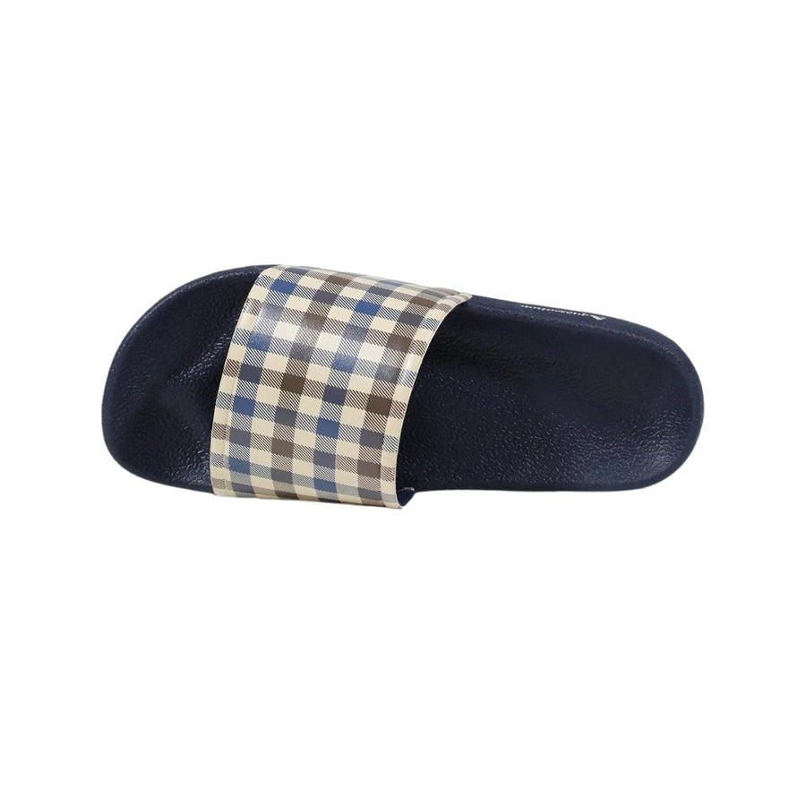 Aquascutum Active Iconic Check Navy Slippers
