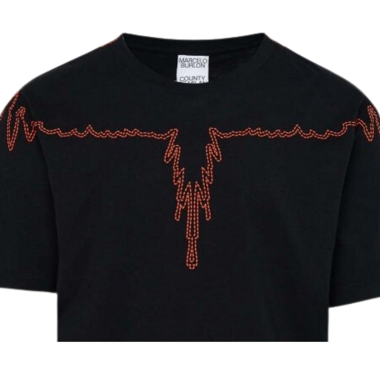 Marcelo Burlon Stitch Wings Black T-Shirt