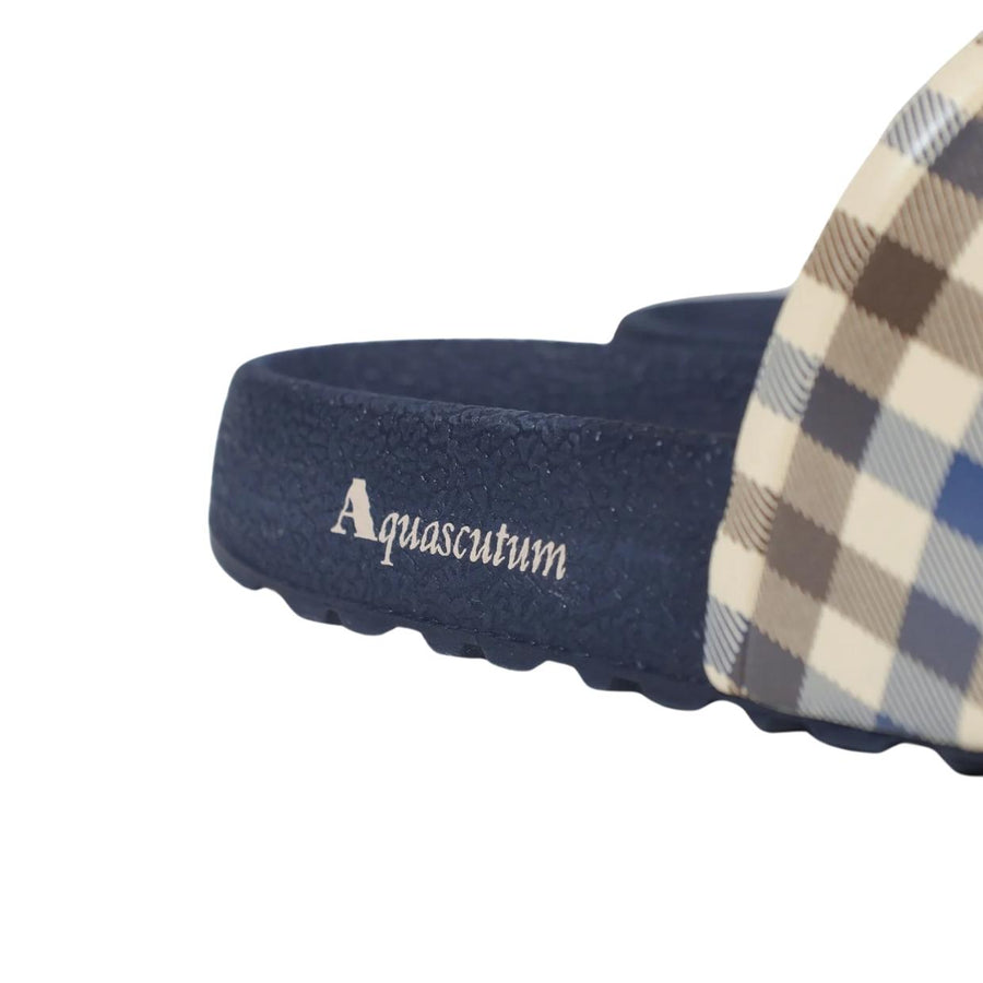 Aquascutum Active Iconic Check Navy Slippers