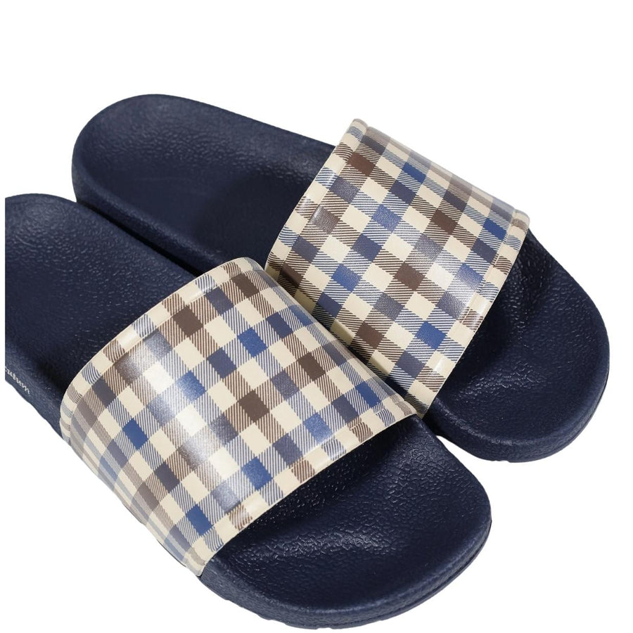 Aquascutum Active Iconic Check Navy Slippers
