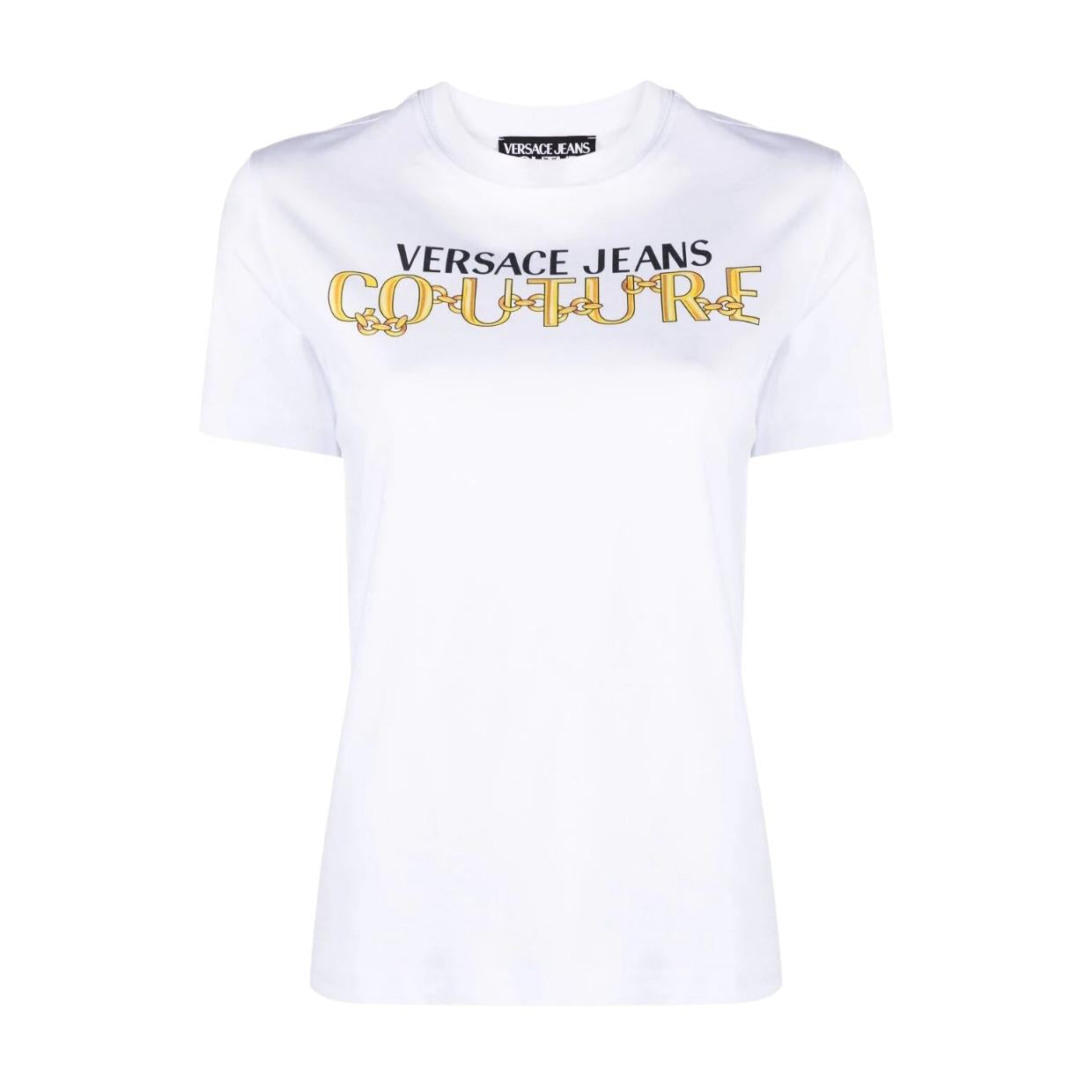 Versace Jeans Couture Chain Logo White T-Shirt – Retro Designer Wear