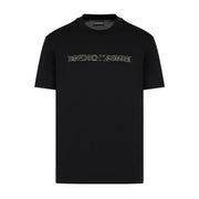 Emporio Armani Printed Logo Lyocell Black T-Shirt