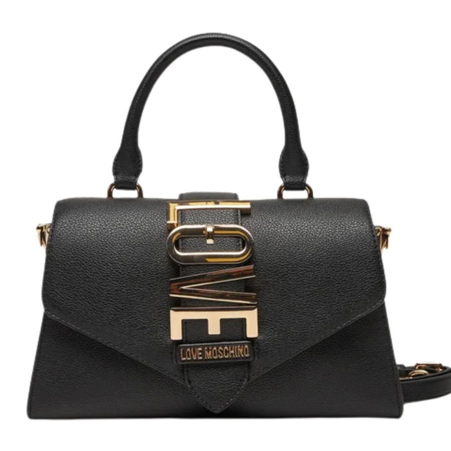 Love Moschino Logo Plaque Black Tote Bag