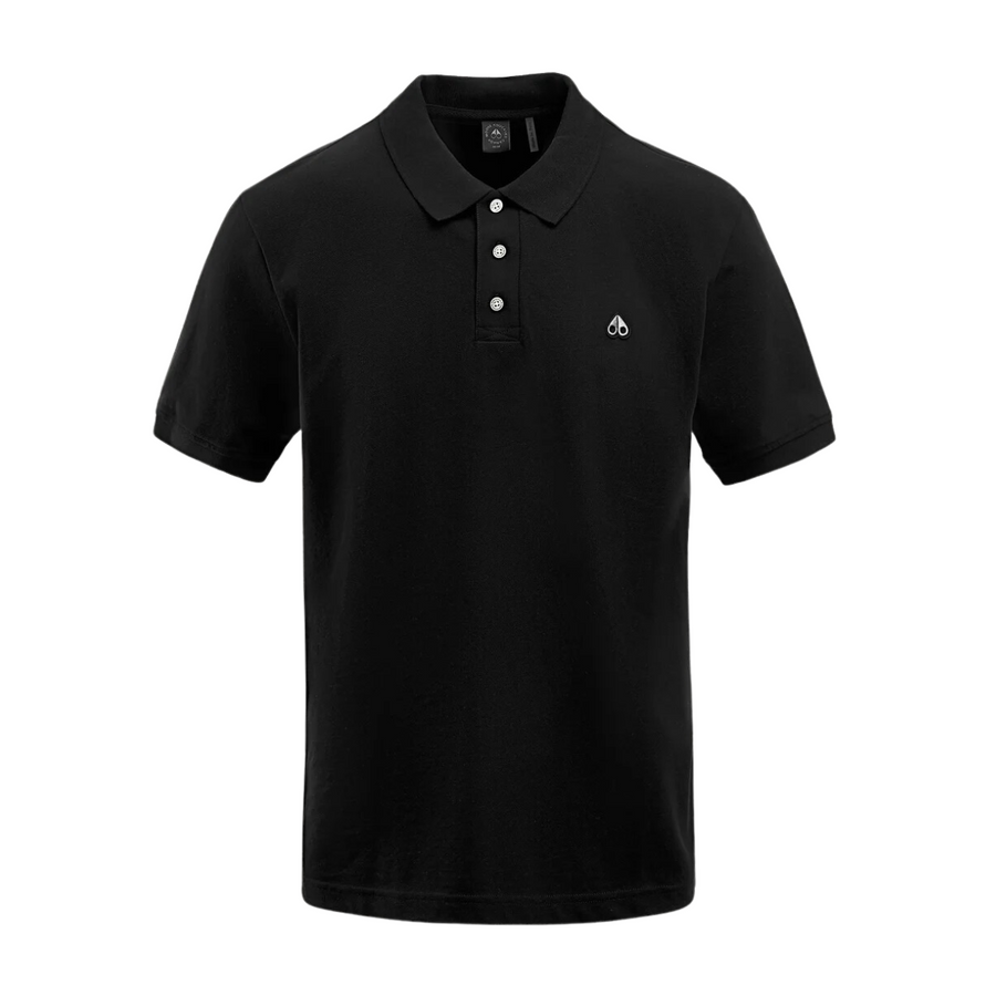 Moose Knuckles Black Pique Polo