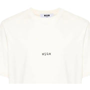 MSGM Logo Printed Off-White T-Shirt