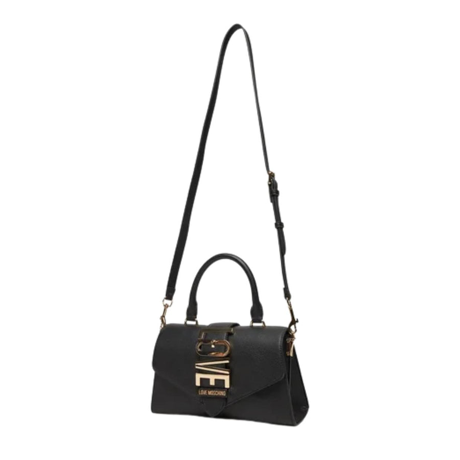 Love Moschino Logo Plaque Black Tote Bag