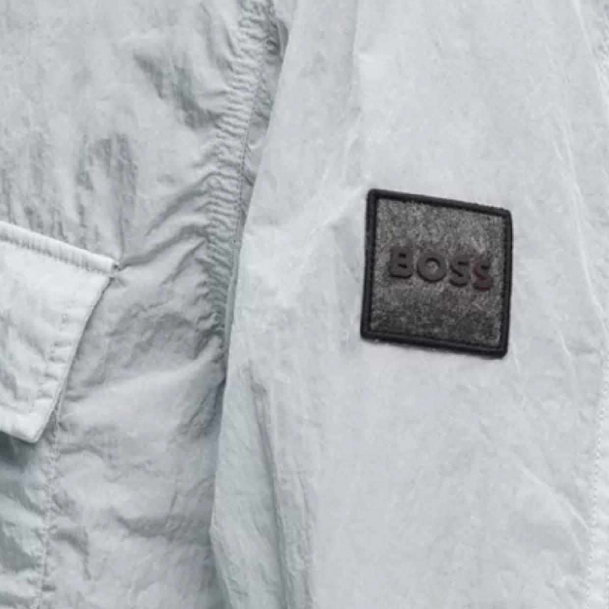 BOSS Logo Patch Loony Light Grey Overshirt