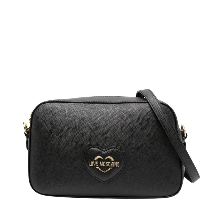 Love Moschino Heart Logo Plaque Black Crossbody Bag