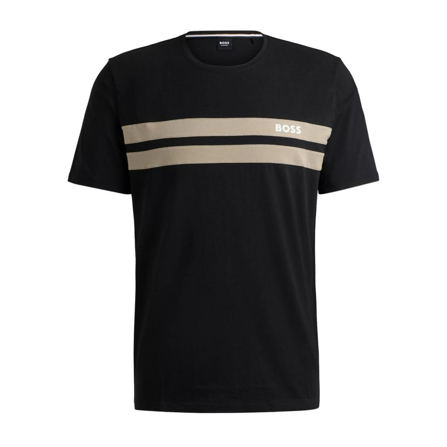 BOSS Stripe & Logo Black T-Shirt